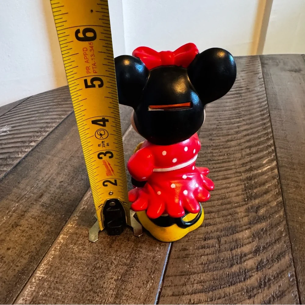 Vintage Walt Disney Minnie Mouse‎ with Flower Plastic Coin Bank 5.5